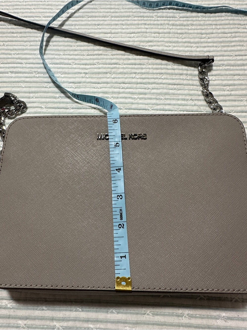 Michael Kors Taupe Saffiano Crossbody with Logo Card Holder - Picture 4 of 9